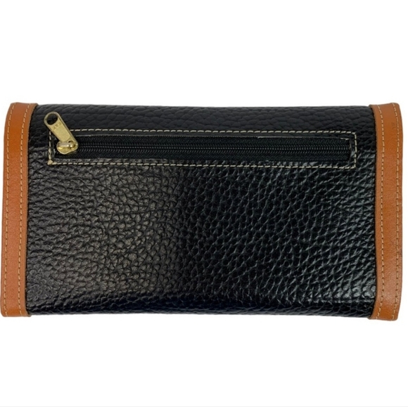 Dooney & Bourke Vintage Classic Black Tan Genuine Pebbled AWL Wallet - Picture 6 of 8
